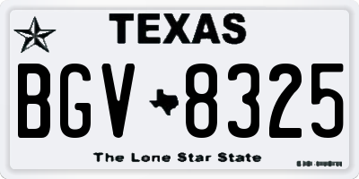TX license plate BGV8325