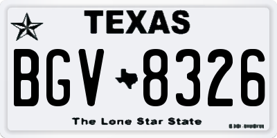 TX license plate BGV8326