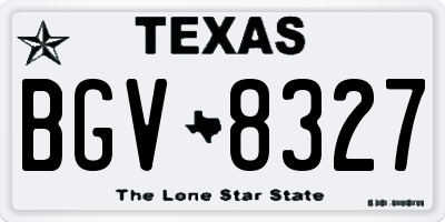 TX license plate BGV8327