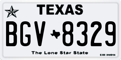 TX license plate BGV8329