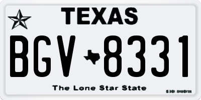 TX license plate BGV8331