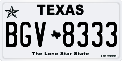TX license plate BGV8333