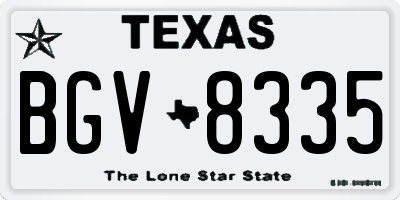 TX license plate BGV8335