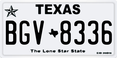 TX license plate BGV8336