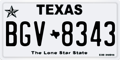 TX license plate BGV8343