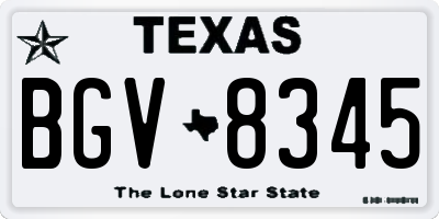TX license plate BGV8345