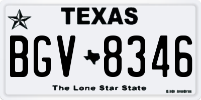 TX license plate BGV8346