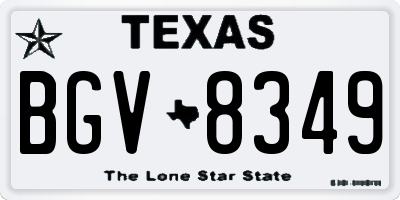 TX license plate BGV8349