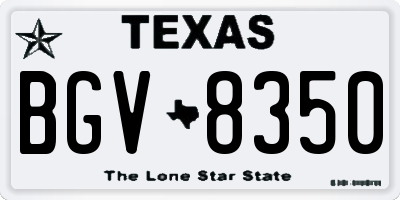 TX license plate BGV8350
