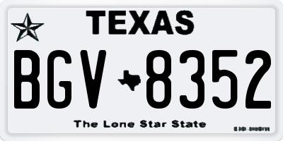 TX license plate BGV8352