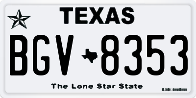 TX license plate BGV8353