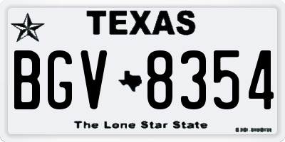 TX license plate BGV8354
