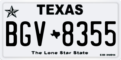 TX license plate BGV8355