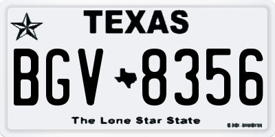 TX license plate BGV8356