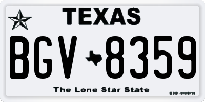 TX license plate BGV8359