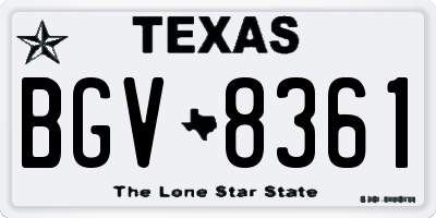 TX license plate BGV8361