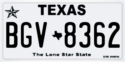 TX license plate BGV8362