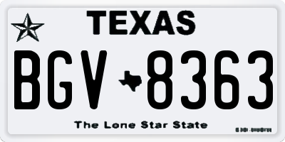 TX license plate BGV8363