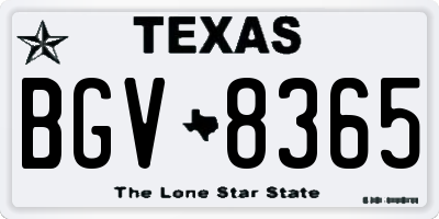 TX license plate BGV8365