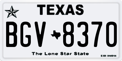 TX license plate BGV8370