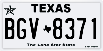 TX license plate BGV8371