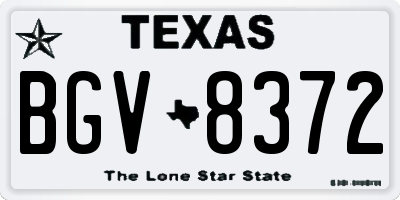 TX license plate BGV8372