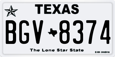 TX license plate BGV8374