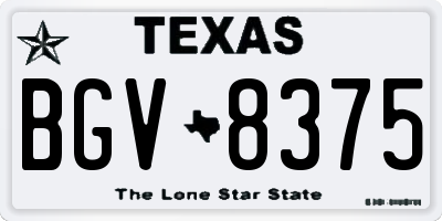 TX license plate BGV8375