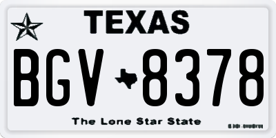 TX license plate BGV8378