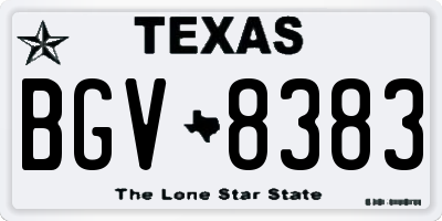 TX license plate BGV8383