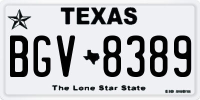 TX license plate BGV8389