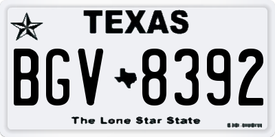 TX license plate BGV8392