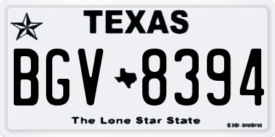 TX license plate BGV8394