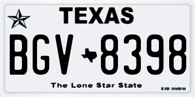 TX license plate BGV8398