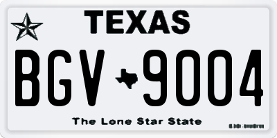 TX license plate BGV9004