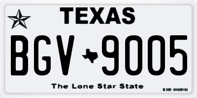 TX license plate BGV9005