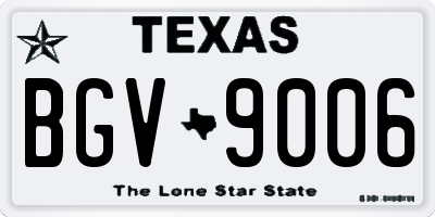 TX license plate BGV9006