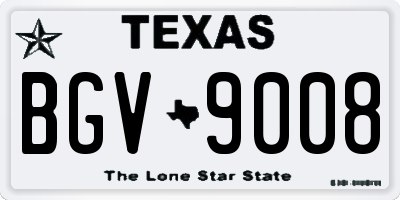 TX license plate BGV9008