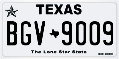 TX license plate BGV9009
