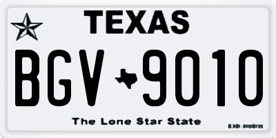 TX license plate BGV9010