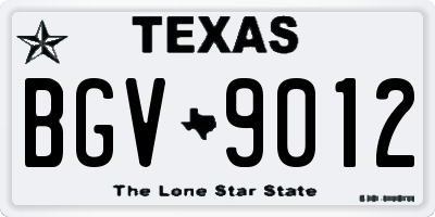 TX license plate BGV9012