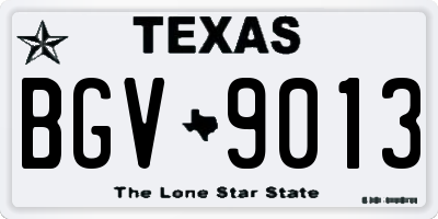 TX license plate BGV9013