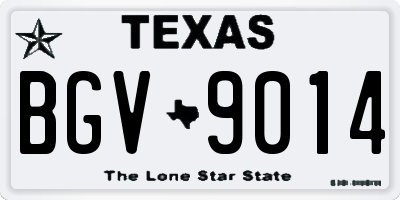 TX license plate BGV9014