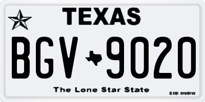 TX license plate BGV9020