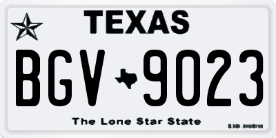 TX license plate BGV9023