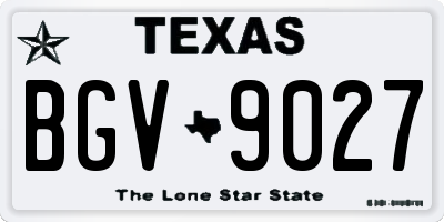 TX license plate BGV9027