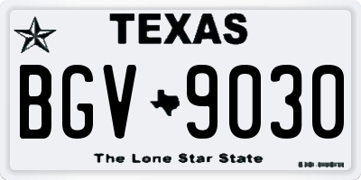 TX license plate BGV9030