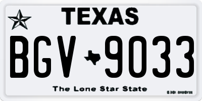 TX license plate BGV9033