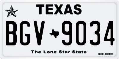 TX license plate BGV9034