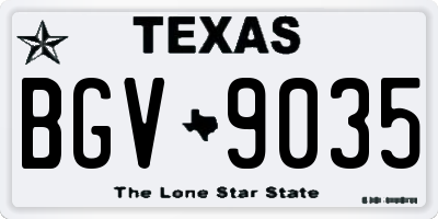 TX license plate BGV9035